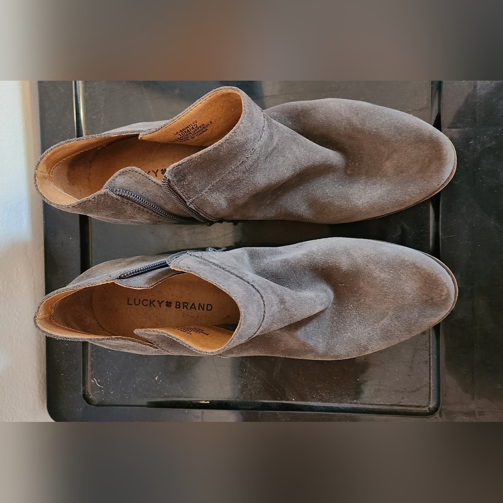 Lucky Brand Grey Suede Booties - Picture 9 of 14